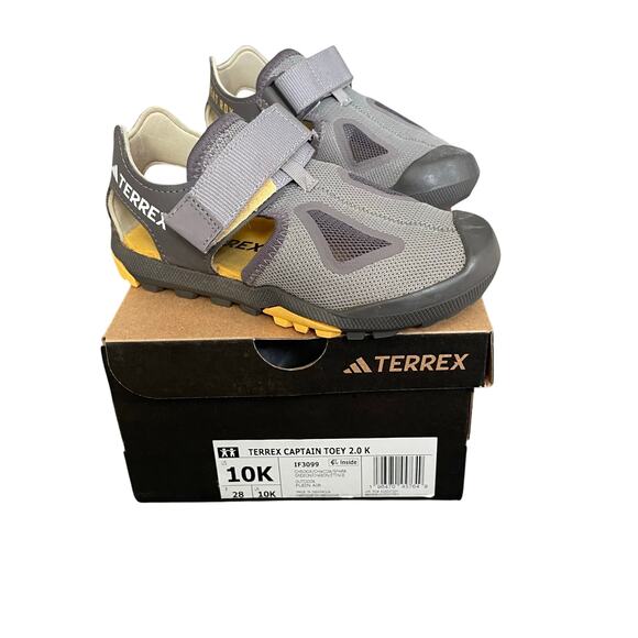Adidas Terrex Captain Toey 2.0 Size 10K Gray Outdoor Sandals IF3099-BOX INCLUDED - Picture 1 of 9